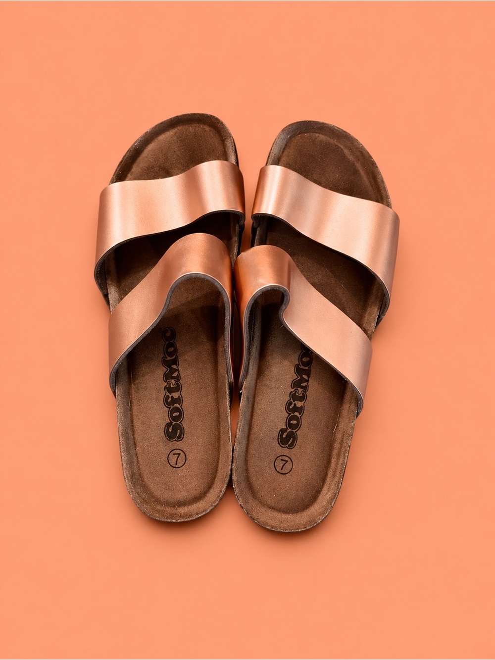 Wedge Slide Sandals in Rose Gold - Women - Picture 2 of 2